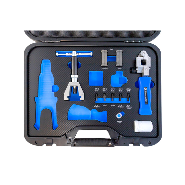 027256ss flaremaster 4.75 and 6mm kit for stainless steel pipe in box and foam