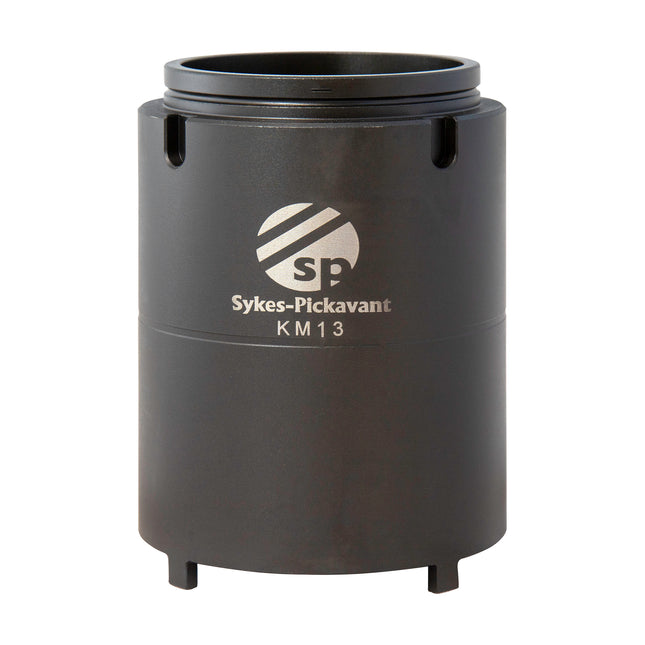 A black metal extension tube with the Sykes-Pickavant KM13 label on it.